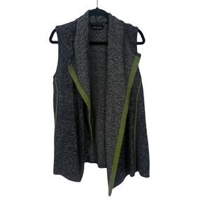 Ming Wang open vest size small black white green drape classy sophisticated